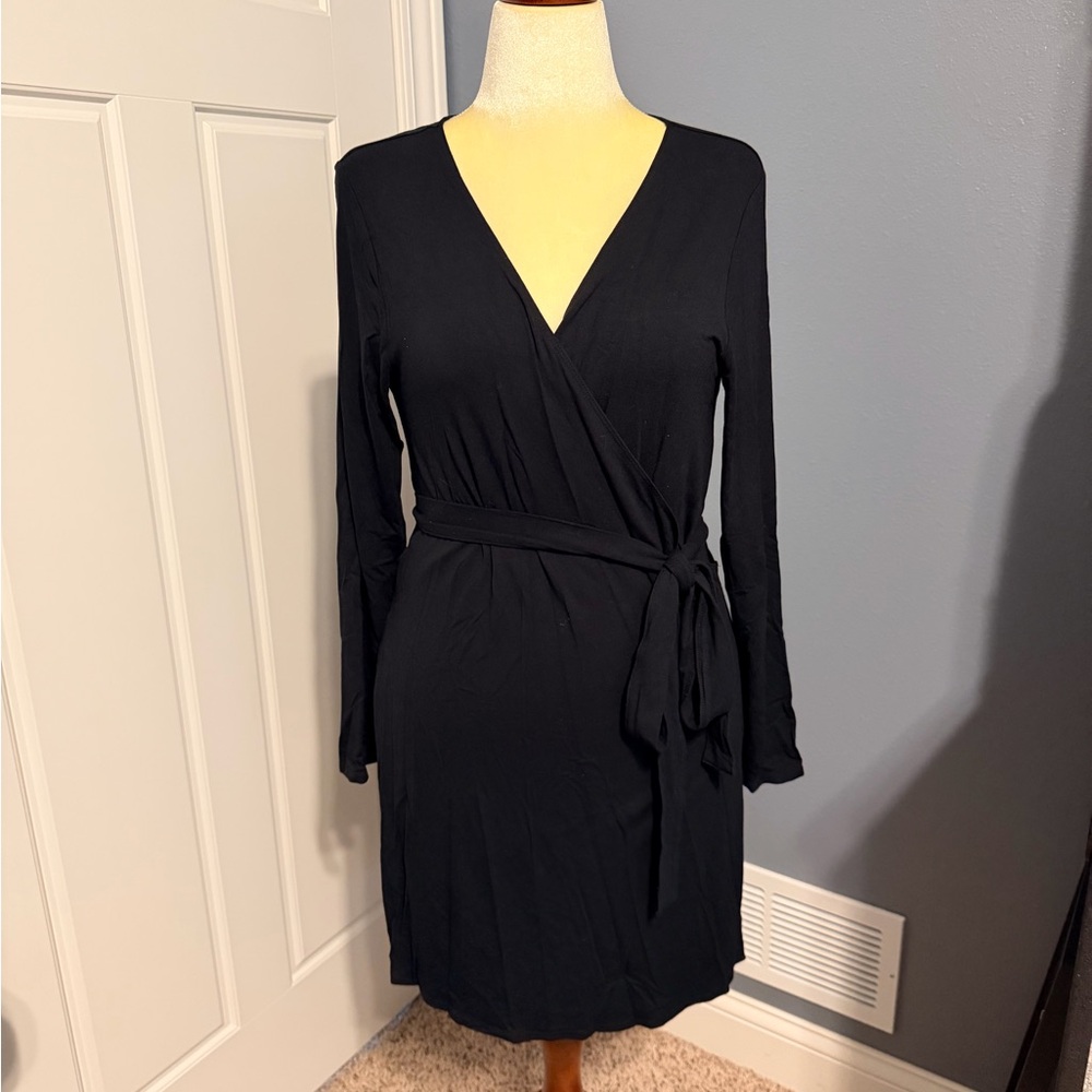 Merona Black Long Sleeve Wrap Dress